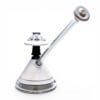 JAG Art Deco Pro Cane borosilicate glass dab rig featuring an opaque white cone base, black accents, and long clear mouthpiece.