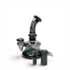 Emerald Spiral Worked Mini Rig handcrafted borosilicate glass dab rig side angle view with accessories