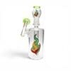 Medicali Spin Doctor Dab Rig with clear chamber, green accents, angled mouthpiece, quartz banger attachment, and flame logo.