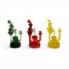 Prism Cap & Pendant Set handcrafted borosilicate glass side view featuring emerald, ruby, and citrine colourways