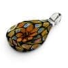 Side view of Teardrop Mandala Glass Pendant with clear glass loop and layered colourful pattern.