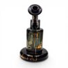 JAG x Pyrology Collab Riglet Front View | handcrafted borosilicate glass dab rig with gold industrial graphics