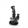 Emerald Spiral Worked Mini Dab Rig handcrafted borosilicate glass dab rig front angle view