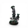 Emerald Spiral Worked Mini Dab Rig handcrafted borosilicate glass dab rig front angle view