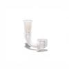 Rear view of the Quave Club Bangers Small Size showing clear quartz bucket, curved neck, and frosted joint.