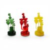 Prism Cap & Pendant Set handcrafted borosilicate glass front view featuring emerald, ruby, and citrine colourways