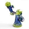 Crushed Opal Mini Banger Dab Rig by Huffy handcrafted borosilicate glass with crushed opal accents