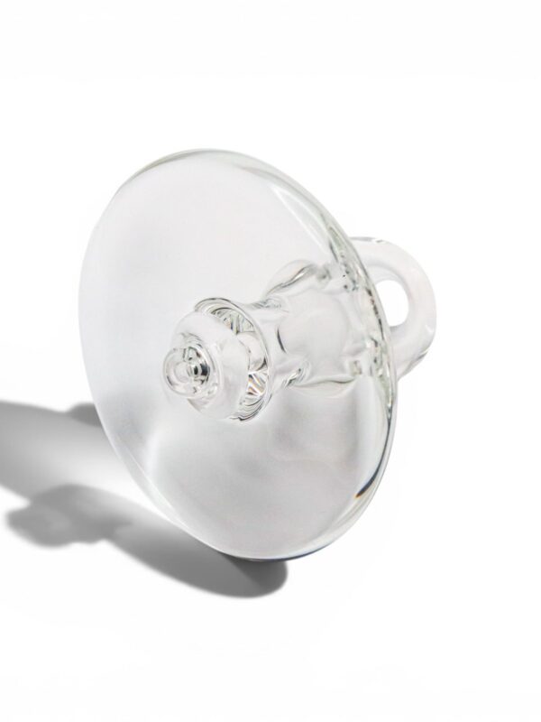 Bottom view of the Terp Trunk directional carb cap showing the polished sealing surface and handmade borosilicate construction.