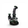 Emerald Spiral Worked Mini Rig handcrafted borosilicate glass dab rig side angle view