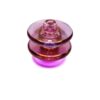 Opalescent pink iridescent carb cap made from glass for use with compatible quartz bangers.