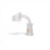 Quave Club Bangers XXL clear quartz banger with curved neck, frosted joint, and logo detail.