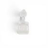 Quartz Trough Banger with clear quartz body, curved neck, frosted joint, and round trough-style dish.