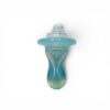 Front view of Aqua Bubble Carb Cap with rounded blue handle, circular cap shape, and small top airflow hole.