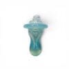 Front view of Aqua Bubble Carb Cap with rounded blue handle, circular cap shape, and small top airflow hole.