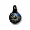 Black Nebula Smudge Glass Pendant with glossy black body and smoky blue swirl centre.