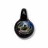 Black Nebula Smudge Glass Pendant with glossy black body and smoky blue swirl centre.